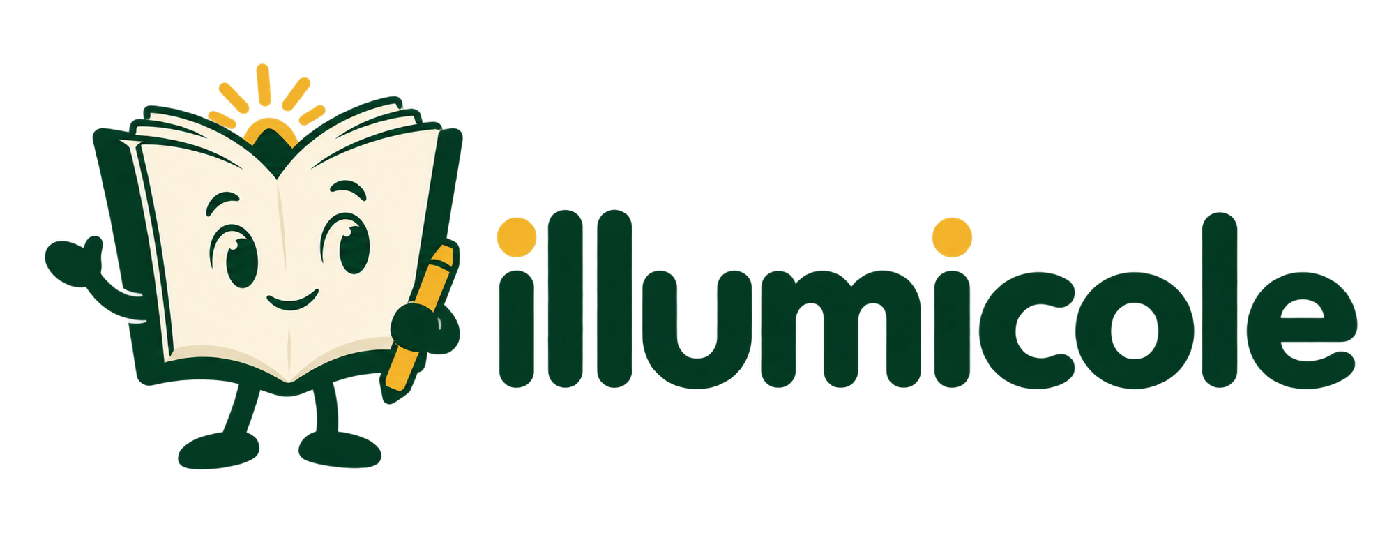 Illumicole — un livre souriant éclairé par un soleil